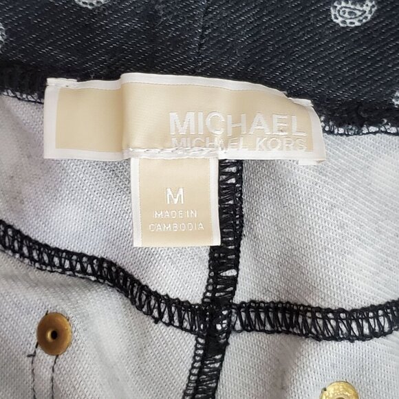 MICHAEL KORS Womens Designer Paisley Jeggings Blue White Size Medium Stretch M - Picture 3 of 12